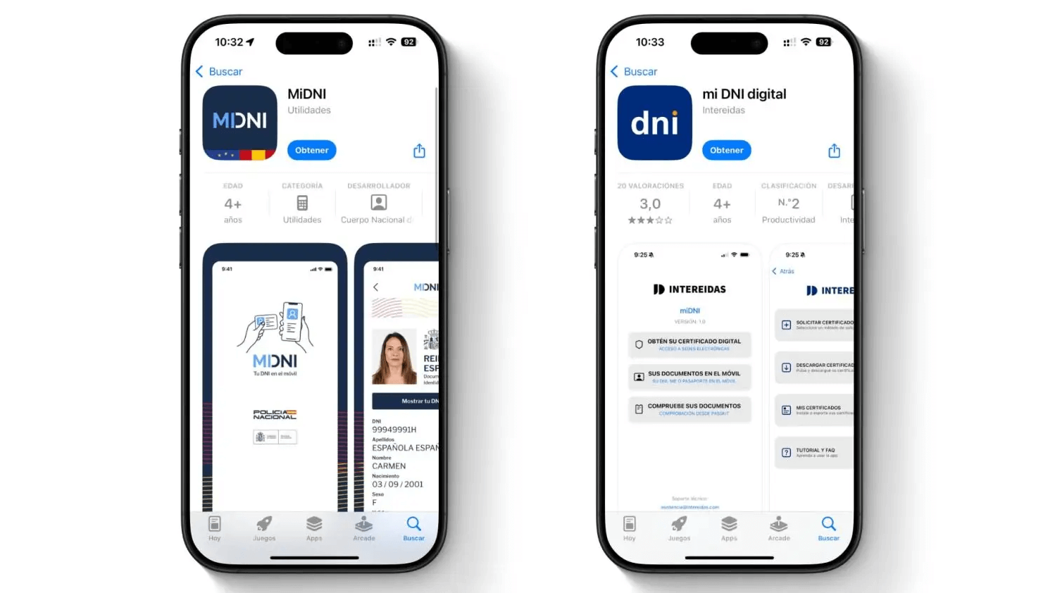 Por qué existen dos apps llamadas MiDNI y Mi DNI